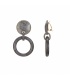 Grijze oorclips met een cirkel vormige hanger