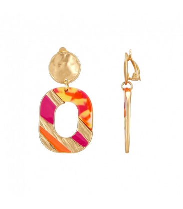 Goudkleurige gekleurde oorclips 