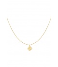 Fijne goudkleurige halsketting met een klavertje vier als hanger