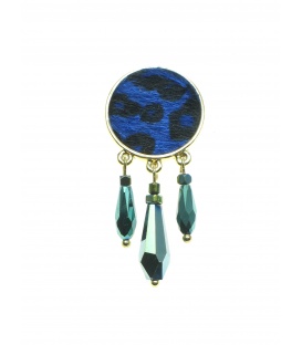 Blauwe Oorclips met Kralen Hangertjes - Trendy Accessoires