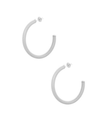 Zilverkleurige oorringen met print