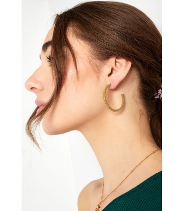 Zilverkleurige oorringen met print