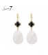 Zwarte oorhangers met een schelpen hanger
