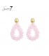 Roze Glas Kralen Oorhangers - Elegante Mode Accessoire