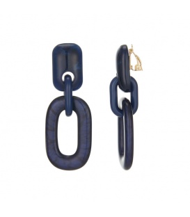 Marine blauwe oorclips van getint hars