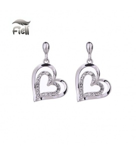 Schitterende dubbele hartjes oorhangers