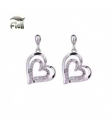 Schitterende dubbele hartjes oorhangers