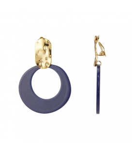 Elegante Blauwe Oorclips met Goud - Perfecte Accessoire voor Elke Outfit