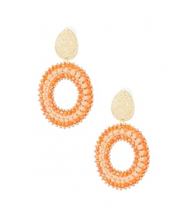 Oranje Glas Kralen Oorhangers | Elegante Mode Accessoires