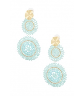 Mooie groene oorhangers met goudkleurige rand en oor stukje