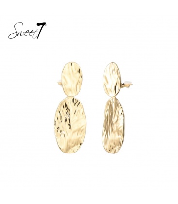 Goudkleurige ovale oorclips met structuur