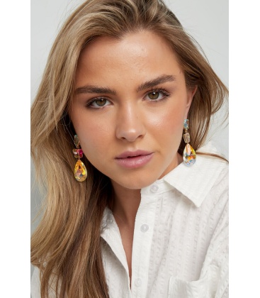 Groene oorhangers met vlinder 