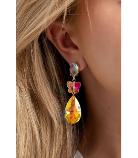 Groene oorhangers met vlinder 