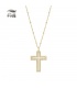 Goudkleurige korte halsketting met als hanger een kruis