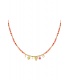 Oranje met roze halsketting met verschillende soorten hangers