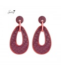 Rode oorhangers met slangen leer