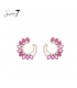 Prachtige roze oorhangers met heldere glas steentjes