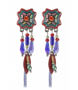 Gekleurde oorclips met kleine kraaltjes rondom