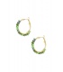 Goudkleurige oorringen met groene glas steentjes