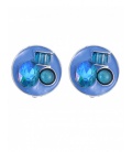 Oorclips blauw met steentjes