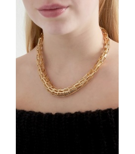 Goudkleurige schakel halsketting met meerdere lagen