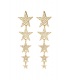 Goudkleurige sterren oorhangers met glas steentjes