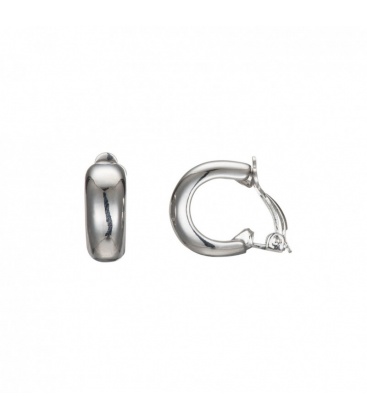 Zilverkleurige oorclips in de vorm van een halve cirkel