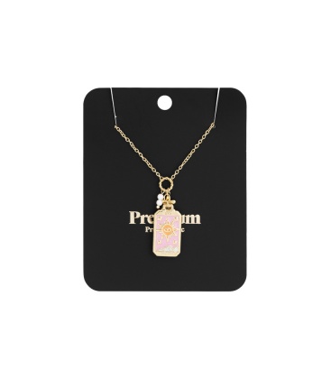 Goudkleurige halsketting met bedel en kraaltjes