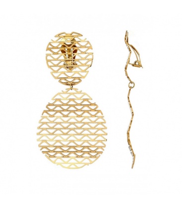 Oorclips goudkleur ovaal filigraan motief