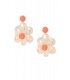 Oranje bloemen oorhangers van raffia