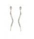 Oorclips zilverkleurig met strass steentjes in de vorm van een slang