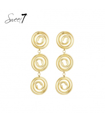 Goudkleurige oorhangers met 3 cirkels