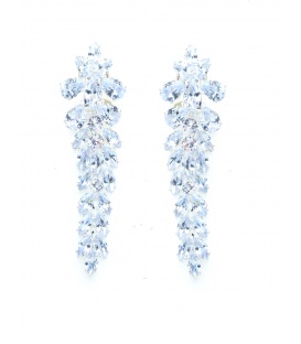 Zilverkleurige oorclips gevuld met zirconia steentjes