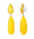 Langwerpige gele oorclips met comfortabele clip van Belle Miss