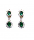Groene oorclips met heldere strass steentjes rand