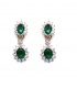 Groene oorclips met heldere strass steentjes rand