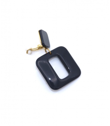 Donker grijze vierkante oorclips