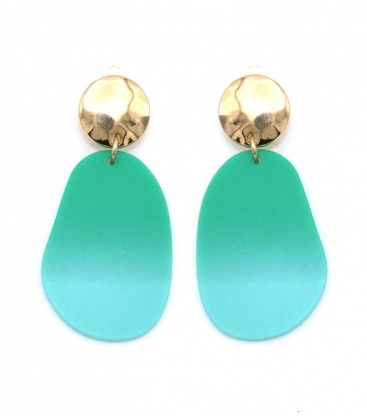 Oorclips groen met kleur verloop