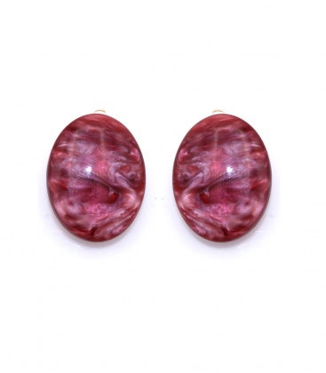 Roze gekleurde ovale oorclips van resin