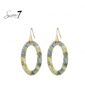 Groen gemeleerde oorhangers