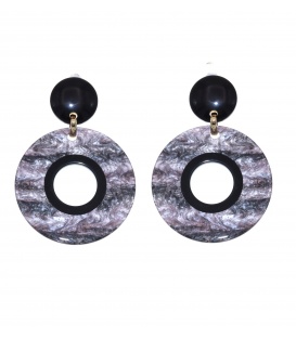 Gemeleerde oorclips met een zwarte rand en oor stukje