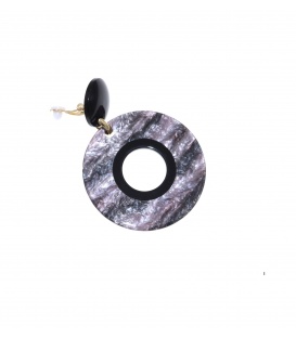 Gemeleerde oorclips met een zwarte rand en oor stukje