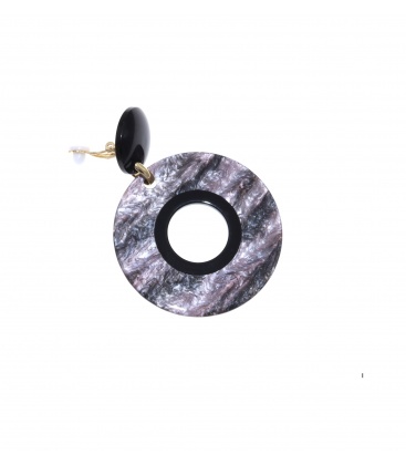 Gemeleerde oorclips met een zwarte rand en oor stukje