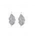 Zilverkleurige oorclips in de vorm van een blad en strass steentjes
