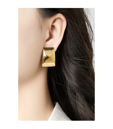 Goudkleurige vierkante oorclips