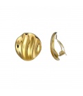 Goudkleurige oorclips met een golvend patroon
