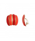 Rood met oranje oorclips en goudkleurige strepen