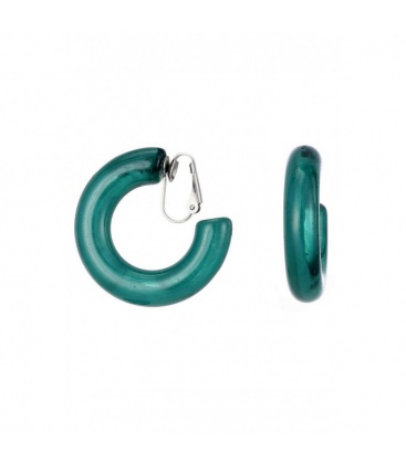 Oorclips donker groene creolen