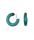 Oorclips donker groene creolen