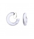 Oorclips wit met grijze creolen